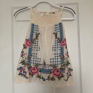 Free People Stitched Flower Tank | Size Medium